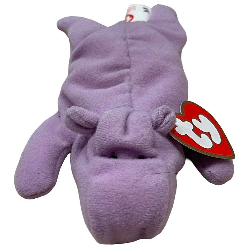 TY Teenie Beanie Baby Purple Hippo Named Happy!